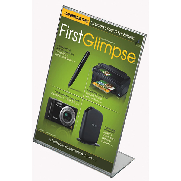 Masa Üstü L Tipi Pleksi Broşür Tutucu