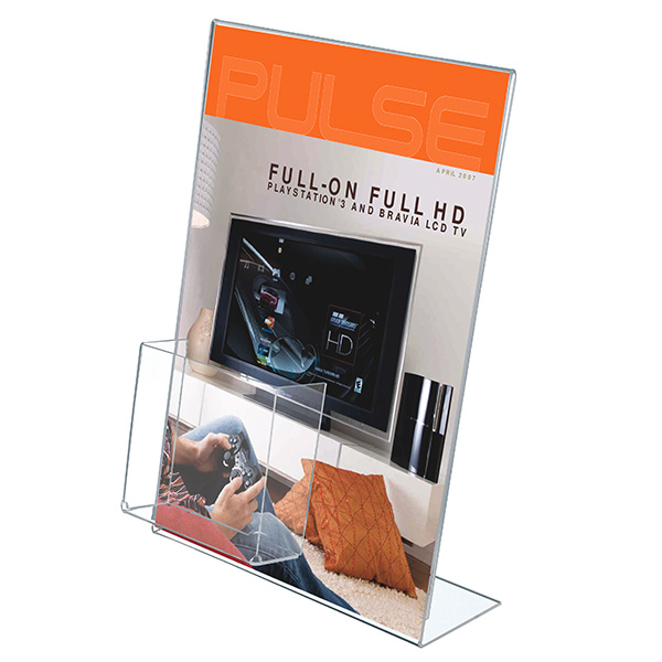 Masa Üstü L Tipi Pleksi Broşür Tutucu - Görsel 2