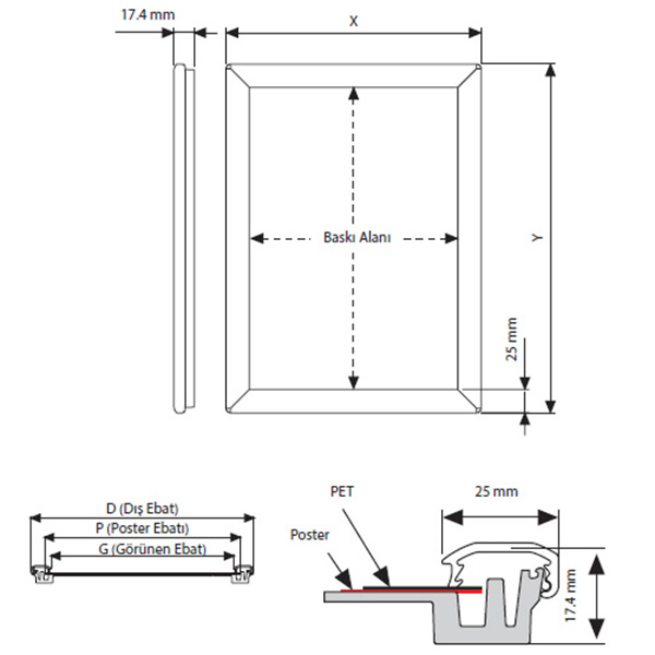 Snapper 25 mm Opti Çerçeve A4-A3-A2 - Görsel 3